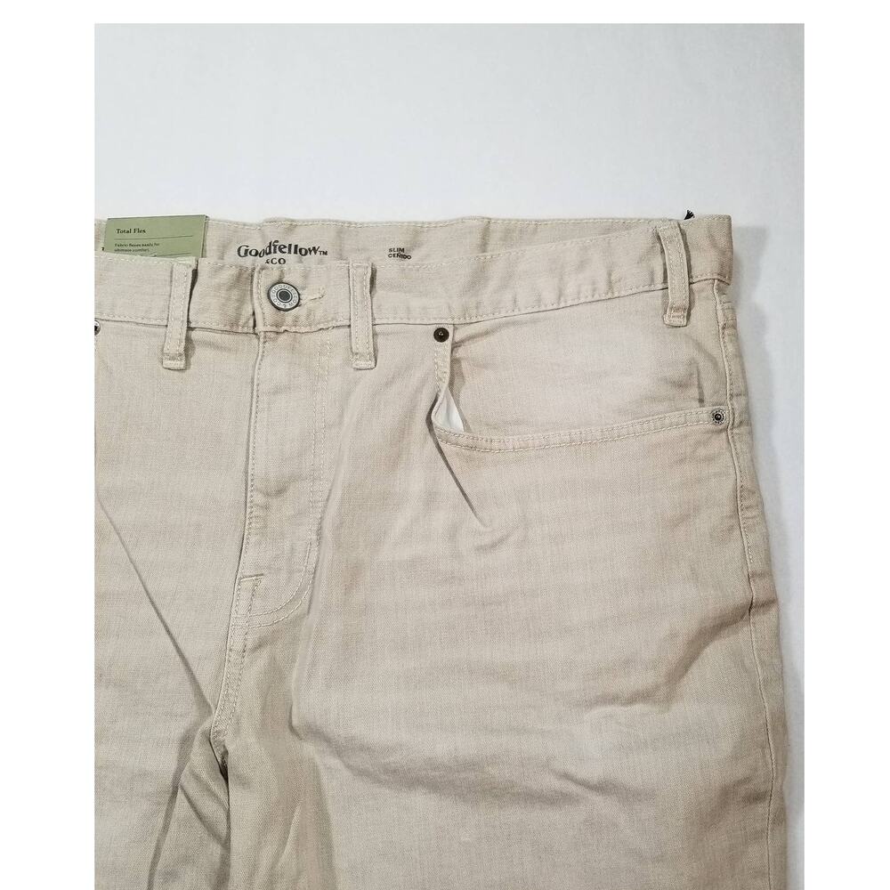 Goodfellow Men's Big & Tall Khaki 5 pocket Slim Leg Shorts, Size 46, New - Picture 4 of 10